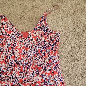 Yumi Kim Floral Wrap Mini Dress red blue White strappy Medium Tropical Resort